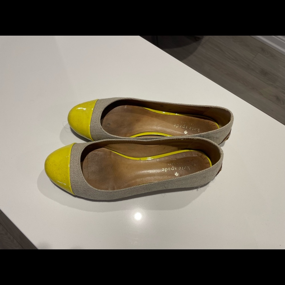 *2 For $35* Kate Spade Yellow and Tan Ballet Flats